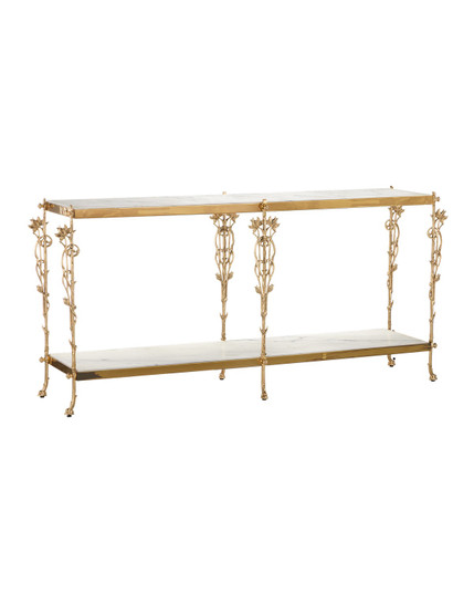 Fiore Console Table in Polished Brass/Natural (142|40000205)