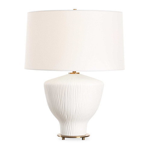 Maisie One Light Table Lamp in Satin White Accented With Brass Plated (52|304461)