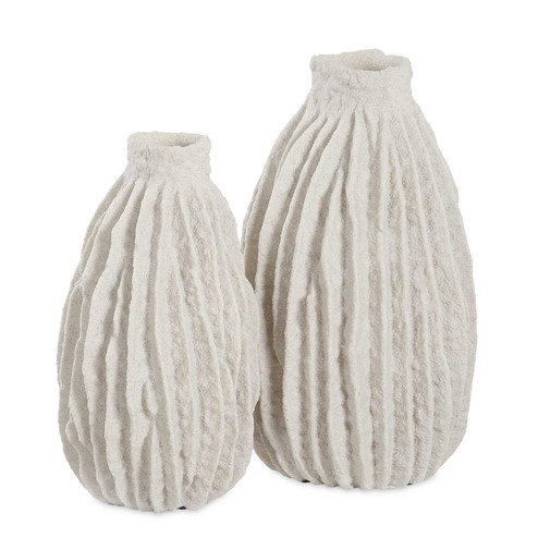 Ivory Ridge Vases Set/2 in Textured Ivory (52|18200)