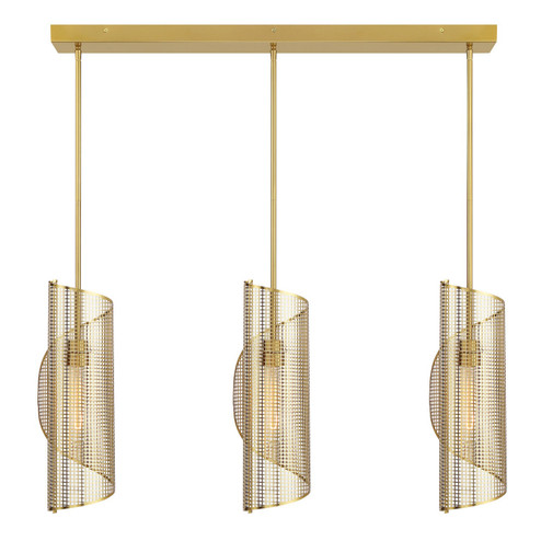 Hillbourne Three Light Linear Chandelier in Warm Brass (51|180313322)