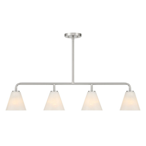 Blair Four Light Linear Chandelier in Satin Nickel (51|140144SN)