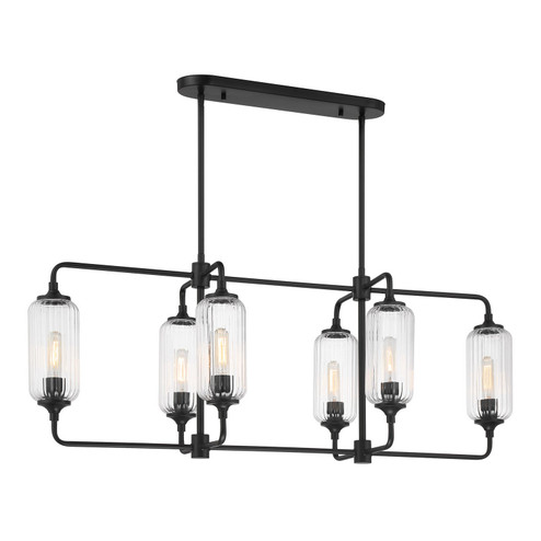 Holton Six Light Linear Chandelier in Matte Black (51|13026689)