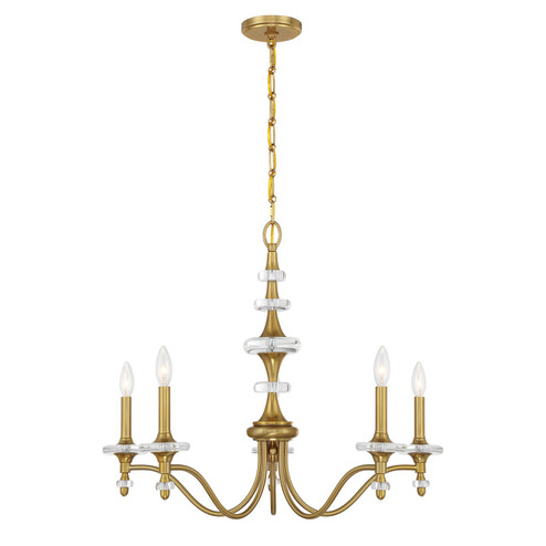 Champlain Five Light Chandelier in Warm Brass (51|113615322)