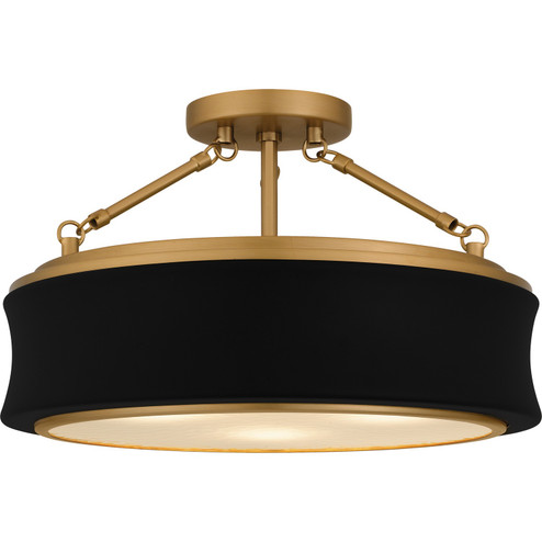 Quoizel Semi-Flush Mount Three Light Semi-Flush Mount in Matte Black (10|QSF6801MBK)