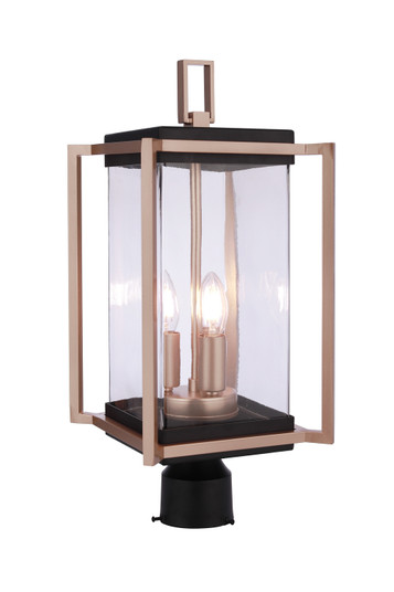 Metalwork Three Light Outdoor Post Mount in Midnight / Satin Brass (46|ZA6515MNSB)