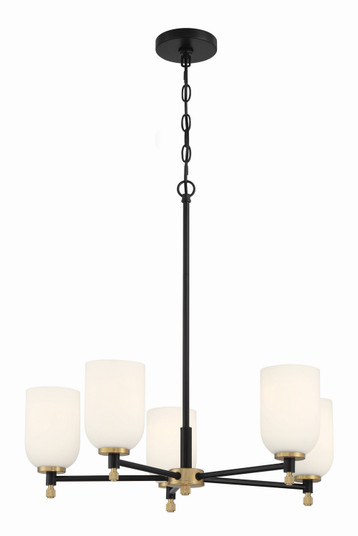 Council Five Light Chandelier in Flat Black/Satin Brass (46|60325FBSB)