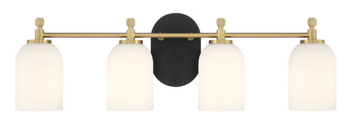 Council Four Light Vanity in Flat Black/Satin Brass (46|60304FBSB)