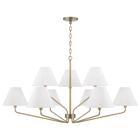 Chadwick Nine Light Chandelier in Aged Brass (65|456691AD714)