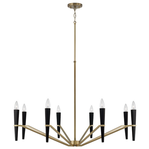 Enzo Eight Light Chandelier in Aged Brass and Black (65|453881AB)