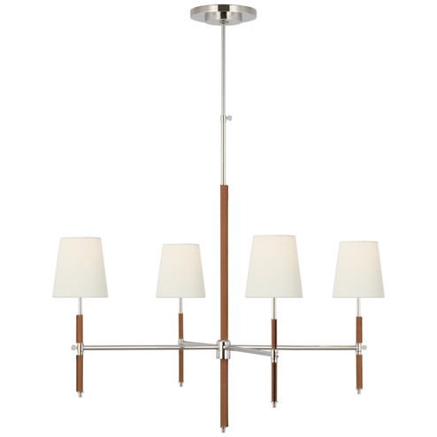 Bryant Wrapped LED Chandelier in Hand-Rubbed Antique Brass and Chocolate Leather (268|TOB5582HABCHCCHC)