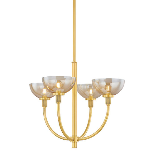 Eva Four Light Chandelier in Aged Brass (428|H981804AGB)