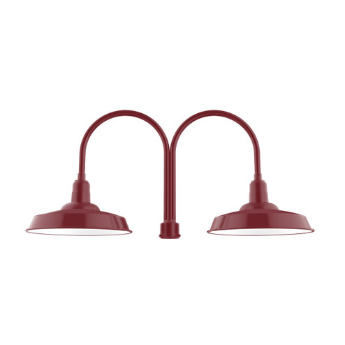 Warehouse Two Light Post Mount in Barn Red (518|POB18555)