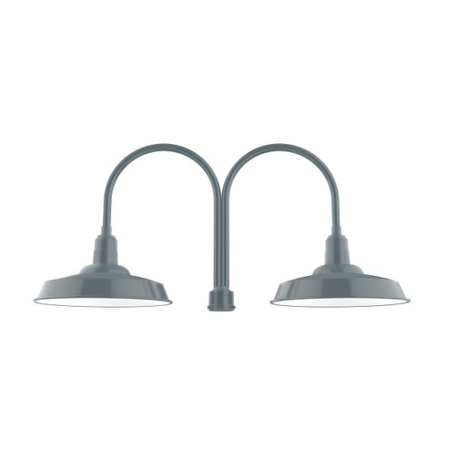 Warehouse Two Light Post Mount in Slate Gray (518|POB18540)