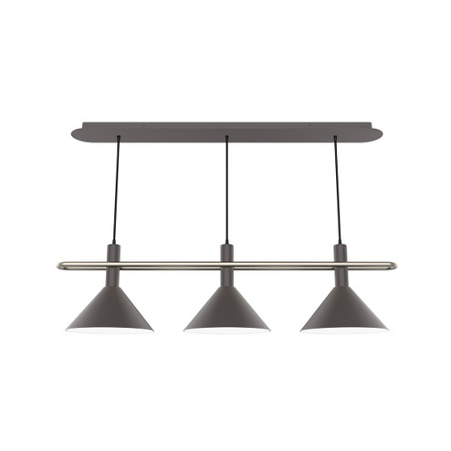 Raceway Three Light Linear Pendant in Bronze Matte w/Brushed Nickel (518|CHR4225796)