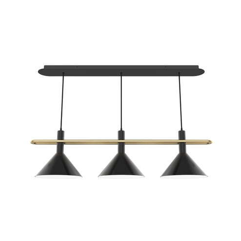 Raceway Three Light Linear Pendant in Vermillion w/Brushed Nickel (518|CHR4222696C11)