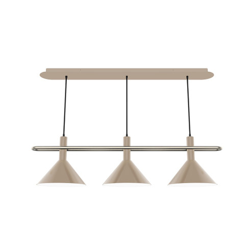 Raceway Three Light Linear Pendant in Clay w/Brushed Nickel (518|CHR4221896)