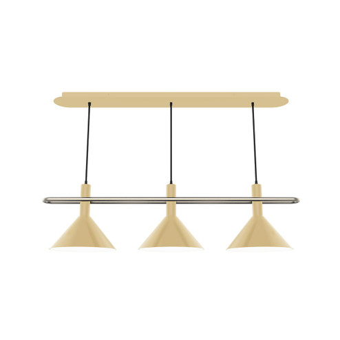 Raceway Three Light Linear Pendant in Ivory w/Brushed Nickel (518|CHR4221796)