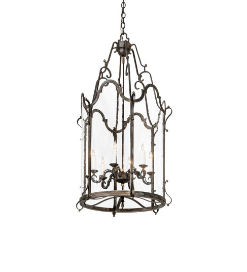 Dubrek Six Light Foyer Lantern in Blackened Steel (57|278772)