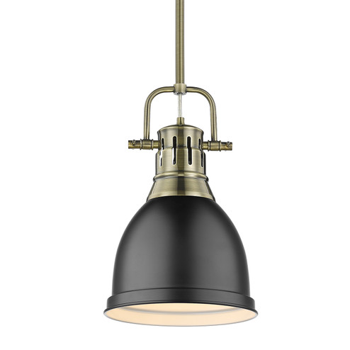 Duncan One Light Pendant in Aged Brass (62|3604SABBLK)