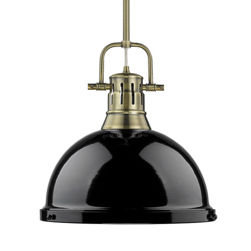 Duncan One Light Pendant in Aged Brass (62|3604LABBK)