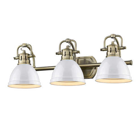 Duncan Three Light Vanity in Aged Brass (62|3602BA3ABWH)