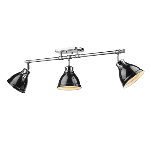 Duncan Three Light Semi-Flush Mount in Chrome (62|36023SFCHBK)