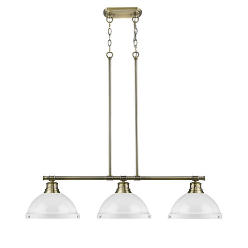 Duncan Three Light Linear Pendant in Aged Brass (62|36023LPABWH)