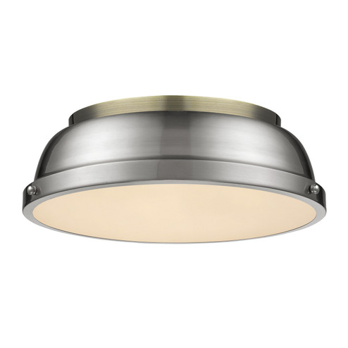 Duncan Two Light Flush Mount in Aged Brass (62|360214ABPW)