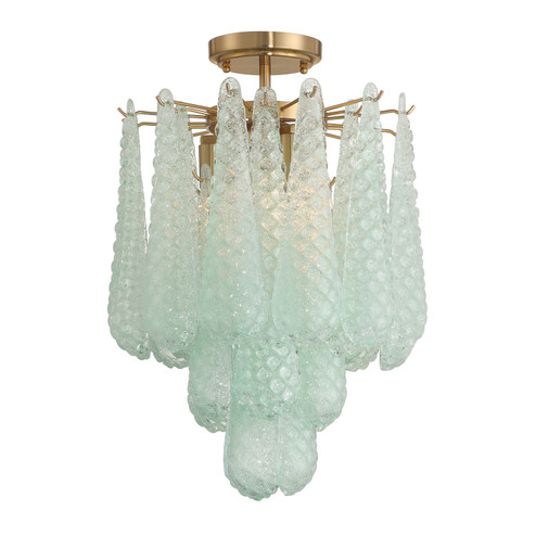 Ollie Four Light Semi Flush Mount in Aged Brass (60|OLL6004AGGRCEILING)