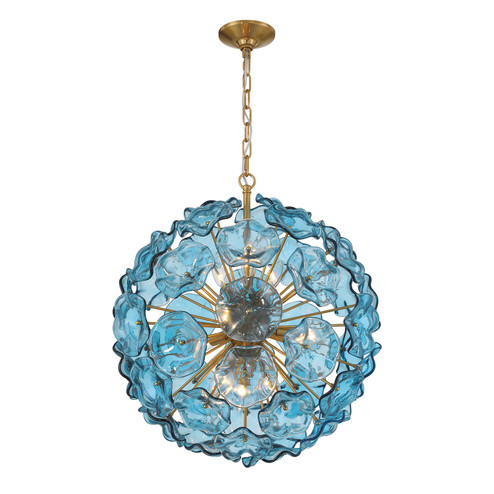 Esme Nine Light Pendant in Aged Brass (60|ESM4006AGBL)