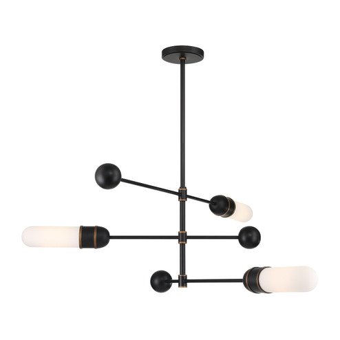 Capsule LED Chandelier in Matte Black + Textured Gold (60|CAP8513MKTG)