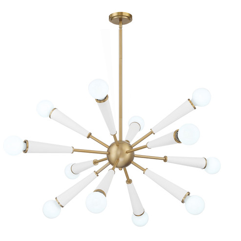 Zodiac 12 Light Chandelier in Aged Brass + Matte White (60|3812AGMT)