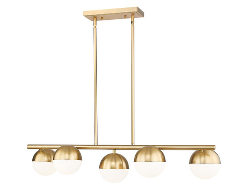 Realm Sphere Five Light Linear Chandelier in Modern Gold (224|75175LMGLD)