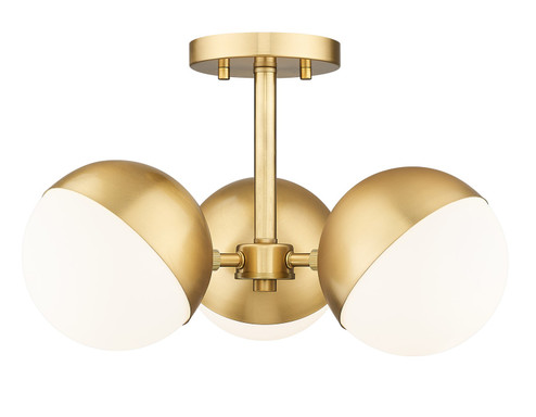 Realm Sphere Three Light Semi Flush Mount in Modern Gold (224|75173SFMGLD)