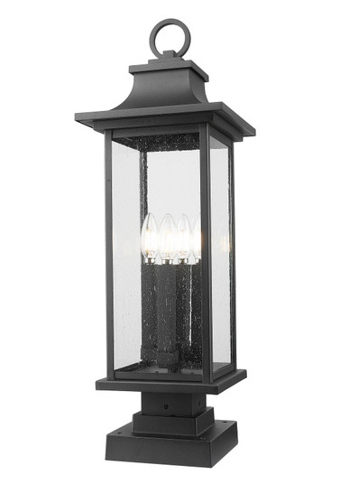 Tiberius Four Light Outdoor Pier Mounted Fixture in Black (224|5017PHBSSQPMBK)