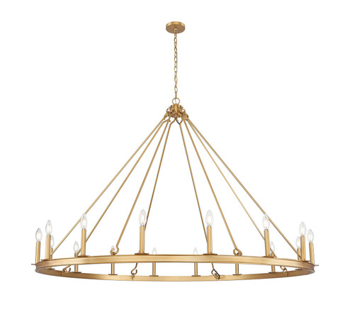 Barclay 16 Light Chandelier in Rubbed Brass (224|482R16RB)