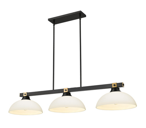 Bronte Three Light Billiard in Matte Black + Rubbed Brass (224|19553MBRBDMO14)