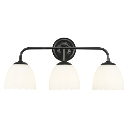 Dorinda Three Light Vanity in Matte Black (62|6954BA3BLKOP)