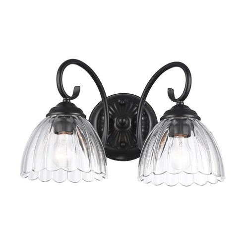 Audra Two Light Vanity in Matte Black (62|6952BA2BLKCLR)
