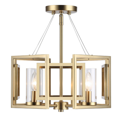 Marco Four Light Semi-Flush Mount in Brushed Champagne Brass (62|6068SFBCB)