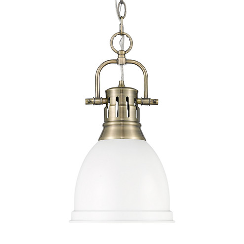 Duncan One Light Pendant in Aged Brass (62|3602SABWHT)