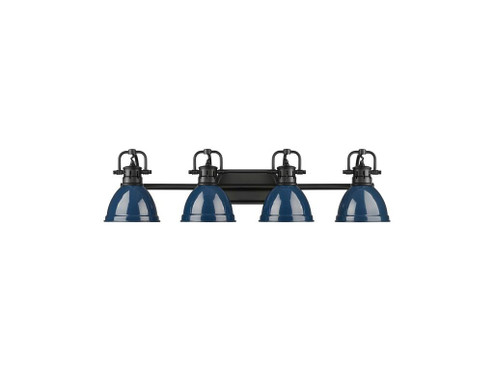 Duncan Four Light Vanity in Matte Black (62|3602BA4BLKNVY)