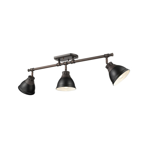 Duncan Three Light Semi-Flush Mount in Rubbed Bronze (62|36023SFRBZBLK)