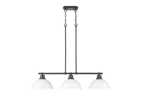 Duncan Three Light Linear Pendant in Matte Black (62|36023LPBLKWHT)
