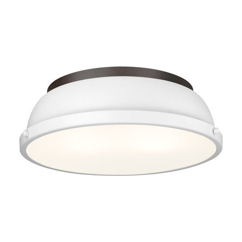 Duncan Two Light Flush Mount in Rubbed Bronze (62|360214RBZWHT)