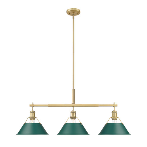 Orwell Three Light Linear Pendant in Brushed Champagne Brass (62|3306LPBCBGN)