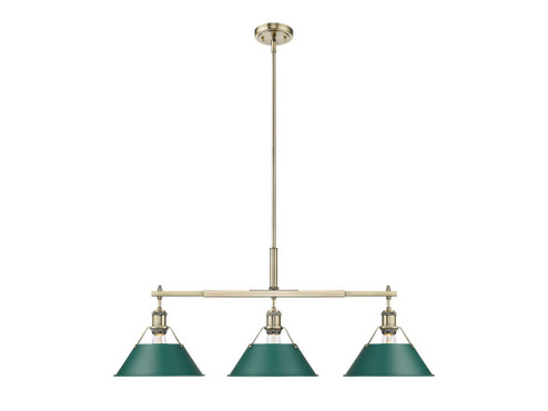 Orwell Three Light Linear Pendant in Aged Brass (62|3306LPABGN)
