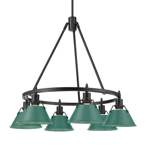 Orwell Six Light Chandelier in Matte Black (62|33066BLKGN)