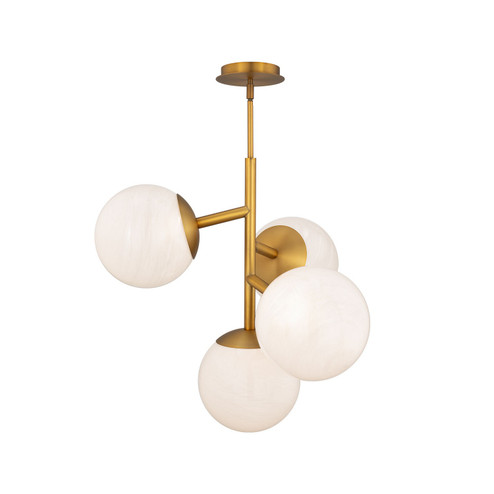 Quatrro LED Pendant in Aged Brass (34|PD2352735AB)