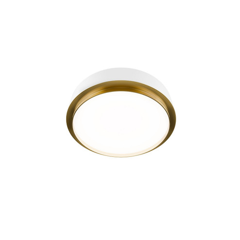 Salvo LED Flush Mount in White/Aged Brass (34|FM2051535WTAB)